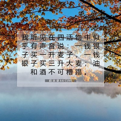 Picture 07 - 启 示 录 6:6 CUVS - 我 听 见 在 四 活 物 中 似 乎 有 声 - Bible Verse Picture