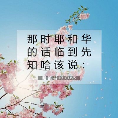 Picture 07 - 哈 该 书 1:3 CUVS - 那 时 耶 和 华 的 话 临 到 先 知 哈 - Bible Verse Picture
