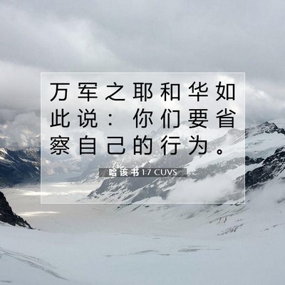 Picture 07 - 哈 该 书 1:7 CUVS - 万 军 之 耶 和 华 如 此 说 ： 你 们 - Bible Verse Picture