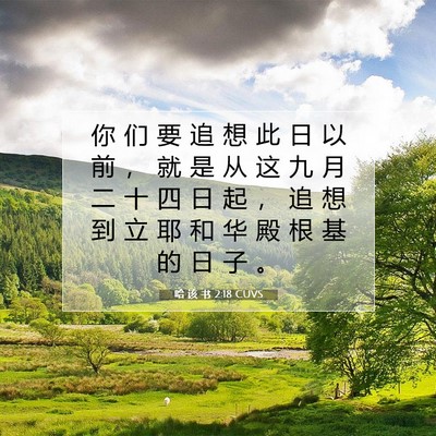 Picture 07 - 哈 该 书 2:18 CUVS - 你 们 要 追 想 此 日 以 前 ， 就 是 - Bible Verse Picture