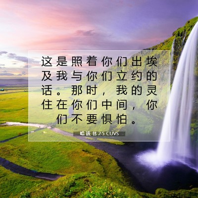 Picture 07 - 哈 该 书 2:5 CUVS - 这 是 照 着 你 们 出 埃 及 我 与 你 - Bible Verse Picture