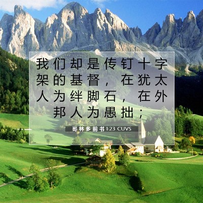 Picture 07 - 哥 林 多 前 书 1:23 CUVS - 我 们 却 是 传 钉 十 字 架 的 基 督 - Bible Verse Picture