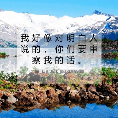 Picture 07 - 哥 林 多 前 书 10:15 CUVS - 我 好 像 对 明 白 人 说 的 ， 你 们 - Bible Verse Picture