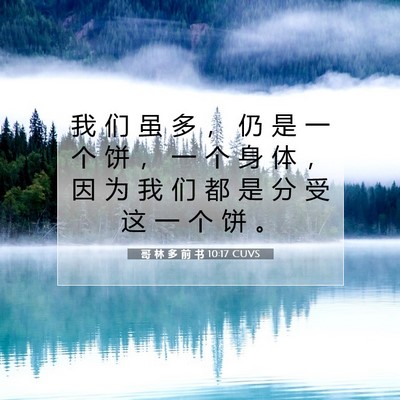 Picture 07 - 哥 林 多 前 书 10:17 CUVS - 我 们 虽 多 ， 仍 是 一 个 饼 ， 一 - Bible Verse Picture