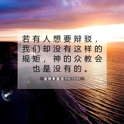 Picture 07 - 哥 林 多 前 书 11:16 CUVS - 若 有 人 想 要 辩 驳 ， 我 们 却 没 - Bible Verse Picture