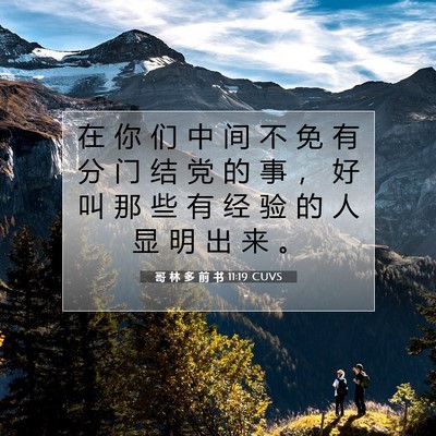 Picture 07 - 哥 林 多 前 书 11:19 CUVS - 在 你 们 中 间 不 免 有 分 门 结 党 - Bible Verse Picture