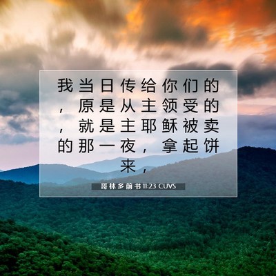 Picture 07 - 哥 林 多 前 书 11:23 CUVS - 我 当 日 传 给 你 们 的 ， 原 是 从 - Bible Verse Picture