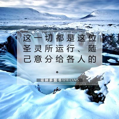 Picture 07 - 哥 林 多 前 书 12:11 CUVS - 这 一 切 都 是 这 位 圣 灵 所 运 行 - Bible Verse Picture