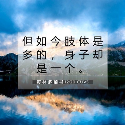 Picture 07 - 哥 林 多 前 书 12:20 CUVS - 但 如 今 肢 体 是 多 的 ， 身 子 却 - Bible Verse Picture