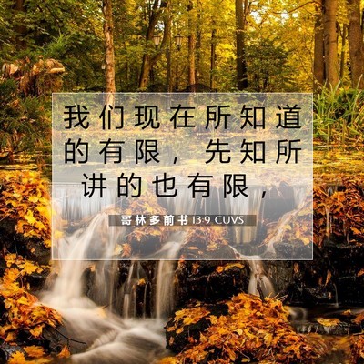 Picture 07 - 哥 林 多 前 书 13:9 CUVS - 我 们 现 在 所 知 道 的 有 限 ， 先 - Bible Verse Picture