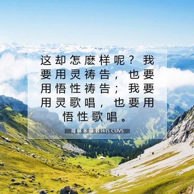 Picture 07 - 哥 林 多 前 书 14:15 CUVS - 这 却 怎 麽 样 呢 ？ 我 要 用 灵 祷 - Bible Verse Picture