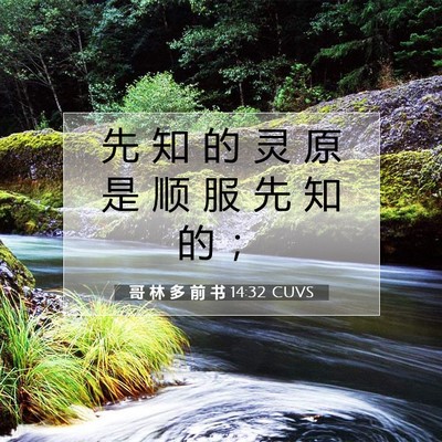 Picture 07 - 哥 林 多 前 书 14:32 CUVS - 先 知 的 灵 原 是 顺 服 先 知 的 - Bible Verse Picture