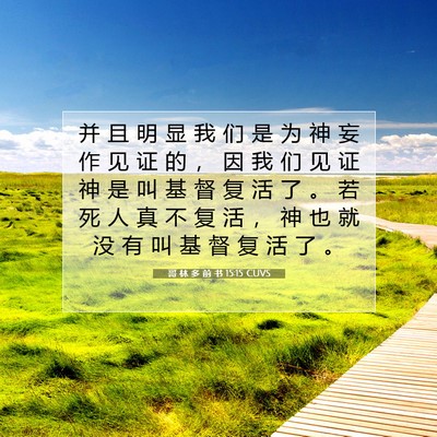 Picture 07 - 哥 林 多 前 书 15:15 CUVS - 并 且 明 显 我 们 是 为 神 妄 作 见 - Bible Verse Picture