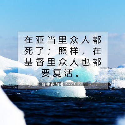 Picture 07 - 哥 林 多 前 书 15:22 CUVS - 在 亚 当 里 众 人 都 死 了 ； 照 样 - Bible Verse Picture