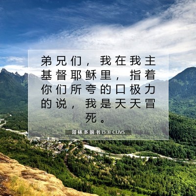 Picture 07 - 哥 林 多 前 书 15:31 CUVS - 弟 兄 们 ， 我 在 我 主 基 督 耶 稣 - Bible Verse Picture