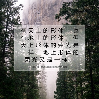 Picture 07 - 哥 林 多 前 书 15:40 CUVS - 有 天 上 的 形 体 ， 也 有 地 上 的 - Bible Verse Picture