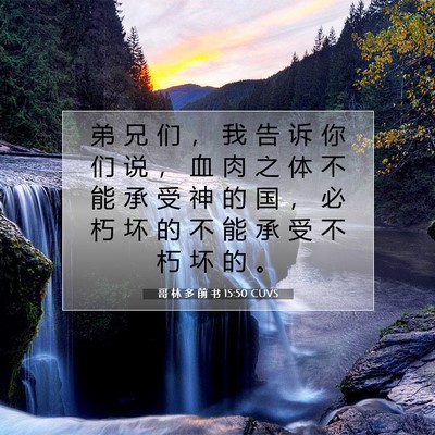 Picture 07 - 哥 林 多 前 书 15:50 CUVS - 弟 兄 们 ， 我 告 诉 你 们 说 ， 血 - Bible Verse Picture