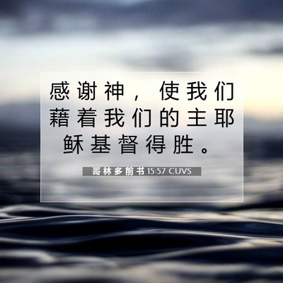 Picture 07 - 哥 林 多 前 书 15:57 CUVS - 感 谢 神 ， 使 我 们 藉 着 我 们 的 - Bible Verse Picture