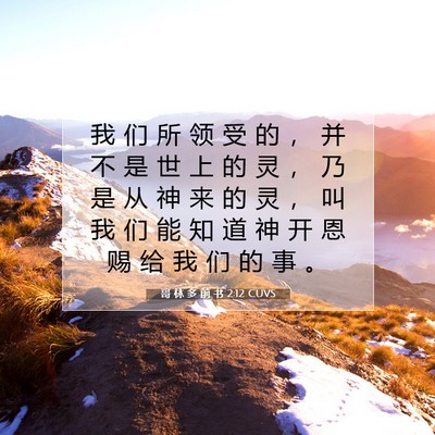 Picture 07 - 哥 林 多 前 书 2:12 CUVS - 我 们 所 领 受 的 ， 并 不 是 世 上 - Bible Verse Picture