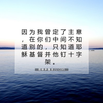 Picture 07 - 哥 林 多 前 书 2:2 CUVS - 因 为 我 曾 定 了 主 意 ， 在 你 们 - Bible Verse Picture
