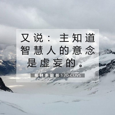 Picture 07 - 哥 林 多 前 书 3:20 CUVS - 又 说 ： 主 知 道 智 慧 人 的 意 念 - Bible Verse Picture
