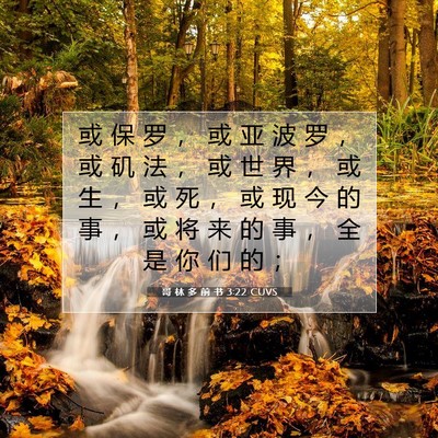 Picture 07 - 哥 林 多 前 书 3:22 CUVS - 或 保 罗 ， 或 亚 波 罗 ， 或 矶 法 - Bible Verse Picture
