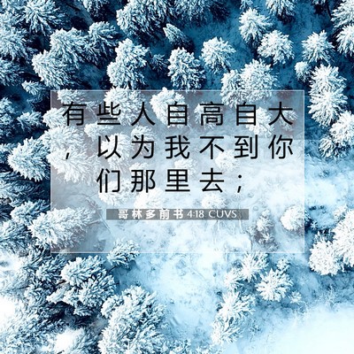 Picture 07 - 哥 林 多 前 书 4:18 CUVS - 有 些 人 自 高 自 大 ， 以 为 我 不 - Bible Verse Picture