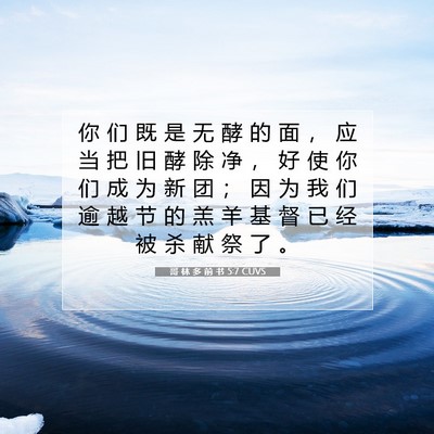 Picture 07 - 哥 林 多 前 书 5:7 CUVS - 你 们 既 是 无 酵 的 面 ， 应 当 把 - Bible Verse Picture