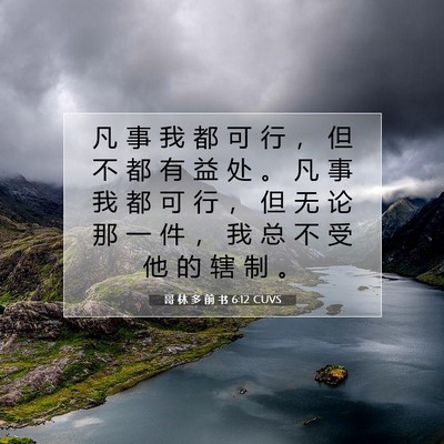 Picture 07 - 哥 林 多 前 书 6:12 CUVS - 凡 事 我 都 可 行 ， 但 不 都 有 益 - Bible Verse Picture