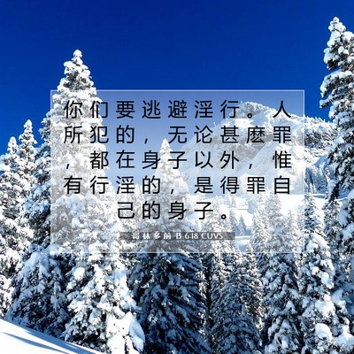 Picture 07 - 哥 林 多 前 书 6:18 CUVS - 你 们 要 逃 避 淫 行 。 人 所 犯 的 - Bible Verse Picture