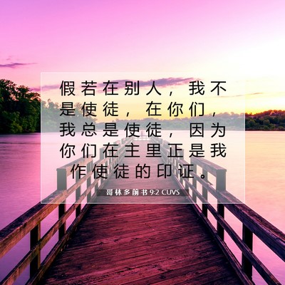 Picture 07 - 哥 林 多 前 书 9:2 CUVS - 假 若 在 别 人 ， 我 不 是 使 徒 ， - Bible Verse Picture