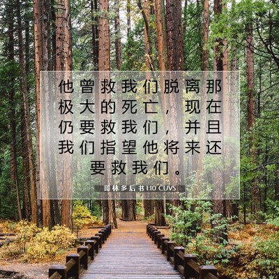 Picture 07 - 哥 林 多 后 书 1:10 CUVS - 他 曾 救 我 们 脱 离 那 极 大 的 死 - Bible Verse Picture