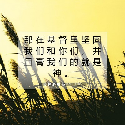 Picture 07 - 哥 林 多 后 书 1:21 CUVS - 那 在 基 督 里 坚 固 我 们 和 你 们 - Bible Verse Picture