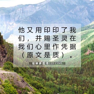 Picture 07 - 哥 林 多 后 书 1:22 CUVS - 他 又 用 印 印 了 我 们 ， 并 赐 圣 - Bible Verse Picture