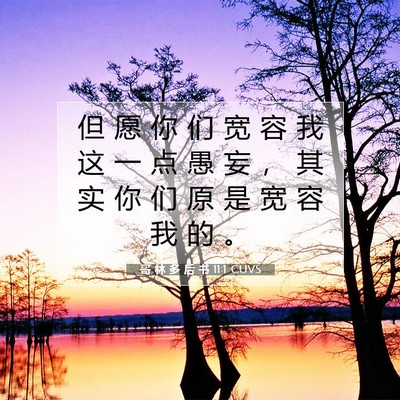 Picture 07 - 哥 林 多 后 书 11:1 CUVS - 但 愿 你 们 宽 容 我 这 一 点 愚 妄 - Bible Verse Picture