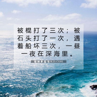 Picture 07 - 哥 林 多 后 书 11:25 CUVS - 被 棍 打 了 三 次 ； 被 石 头 打 了 - Bible Verse Picture
