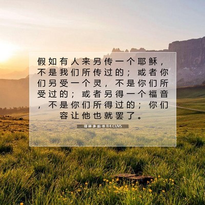 Picture 07 - 哥 林 多 后 书 11:4 CUVS - 假 如 有 人 来 另 传 一 个 耶 稣 ， - Bible Verse Picture