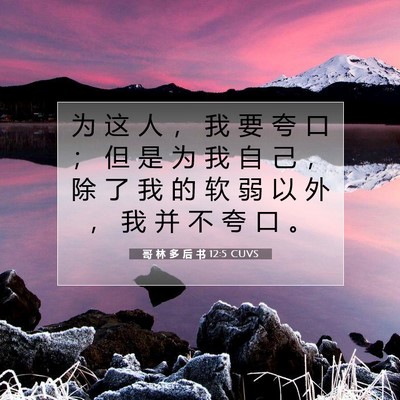Picture 07 - 哥 林 多 后 书 12:5 CUVS - 为 这 人 ， 我 要 夸 口 ； 但 是 为 - Bible Verse Picture