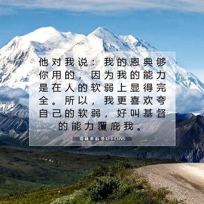 Picture 07 - 哥 林 多 后 书 12:9 CUVS - 他 对 我 说 ： 我 的 恩 典 够 你 用 - Bible Verse Picture
