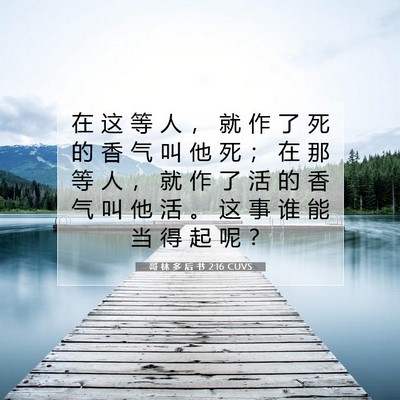 Picture 07 - 哥 林 多 后 书 2:16 CUVS - 在 这 等 人 ， 就 作 了 死 的 香 气 - Bible Verse Picture