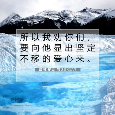 Picture 07 - 哥 林 多 后 书 2:8 CUVS - 所 以 我 劝 你 们 ， 要 向 他 显 出 - Bible Verse Picture