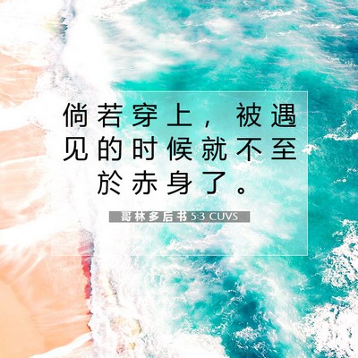 Picture 07 - 哥 林 多 后 书 5:3 CUVS - 倘 若 穿 上 ， 被 遇 见 的 时 候 就 - Bible Verse Picture