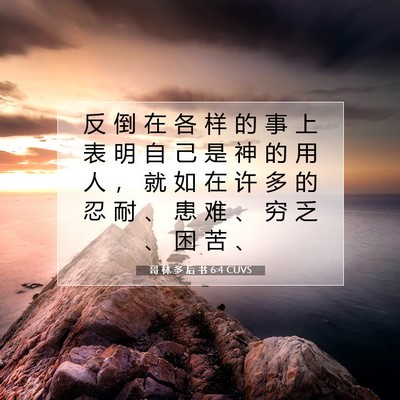 Picture 07 - 哥 林 多 后 书 6:4 CUVS - 反 倒 在 各 样 的 事 上 表 明 自 己 - Bible Verse Picture