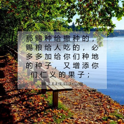 Picture 07 - 哥 林 多 后 书 9:10 CUVS - 那 赐 种 给 撒 种 的 ， 赐 粮 给 人 - Bible Verse Picture