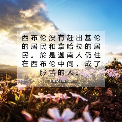 Picture 07 - 士 师 记 1:30 CUVS - 西 布 伦 没 有 赶 出 基 伦 的 居 民 - Bible Verse Picture
