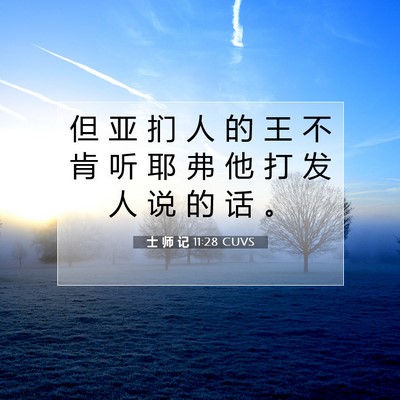 Picture 07 - 士 师 记 11:28 CUVS - 但 亚 扪 人 的 王 不 肯 听 耶 弗 他 - Bible Verse Picture
