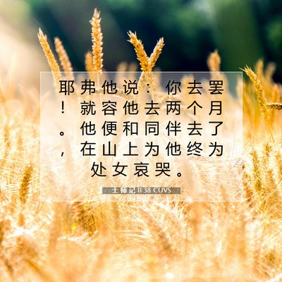 Picture 07 - 士 师 记 11:38 CUVS - 耶 弗 他 说 ： 你 去 罢 ！ 就 容 他 - Bible Verse Picture