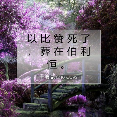 Picture 07 - 士 师 记 12:10 CUVS - 以 比 赞 死 了 ， 葬 在 伯 利 恒 - Bible Verse Picture