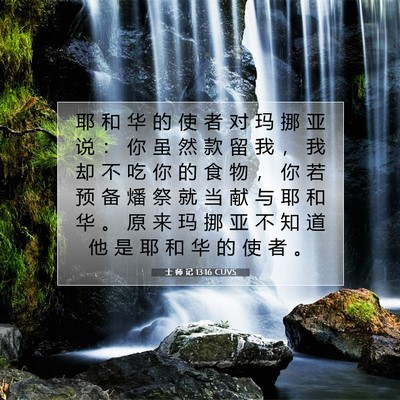 Picture 07 - 士 师 记 13:16 CUVS - 耶 和 华 的 使 者 对 玛 挪 亚 说 ： - Bible Verse Picture