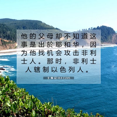Picture 07 - 士 师 记 14:4 CUVS - 他 的 父 母 却 不 知 道 这 事 是 出 - Bible Verse Picture